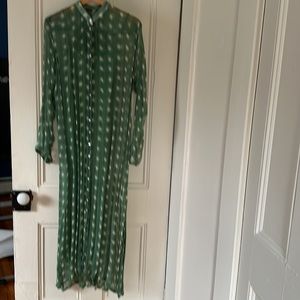 Long green/olive maxi silk dress, wore ones.